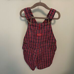 Oshkosh B’gosh Vintage Plaid Short Overalls